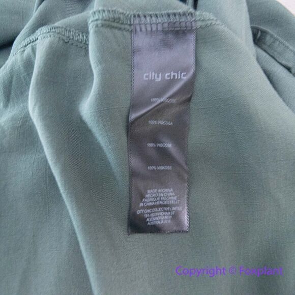 New! City Chic Fiesta Fun Maxi Dress in olive jungle green, plus size 16 - Picture 16 of 16